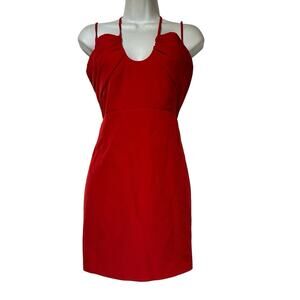 NBD Red Halter Cocktail Mini Dress Size M Sleeveless Party Clubwear